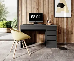 Стіл туалетний письмовий Perfect Home Ада / Ada 5S/120 з 5 шухлядами Антрацит (PFH-091308) - мініатюра 2