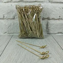 Шпажки для канапе, 12 см, 100 шт., зелені, власне виробництво, бамбук, для канапе, закусок, фруктів, десертів