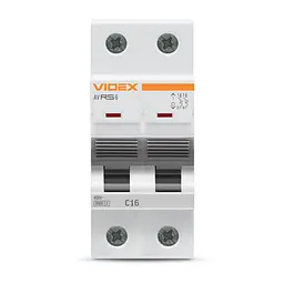 Автоматичний вимикач RS6 2п 16А 6кА С VIDEX RESIST VIDEX (26559-000) - мініатюра 2