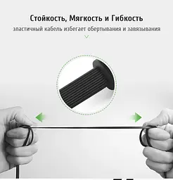 Аудіо кабель AUX 3.5mm jack Ugreen з кутовим L-подібним штекером AV119 10599 2м Чорний зі сріблом - мініатюра 7