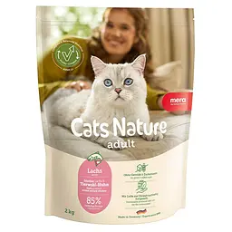 Сухий корм для дорослих котів всіх порід Mera Cats Nature Adult Salmon (Lachs) з лососем 2 кг