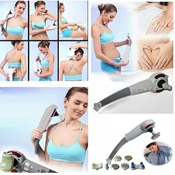 Ручний вібраційний масажер універсальний для тіла Maxtop Magic Massager 8 в 1 Вібромасажер з інфрачервоним випромінюванням і - мініатюра 4