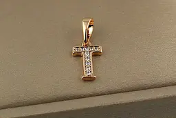 Кулон Xuping Jewelry літера T 1,2 см золотистий