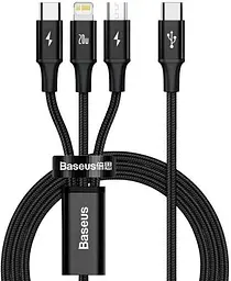 Кабель Baseus Rapid Series 3-in-1 Cable Type-C to Type-C/Lightning/MicroUSB PD 20W 1.5m CAMLT-SC01 Black