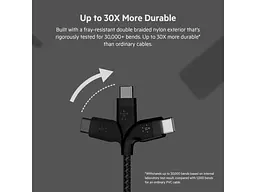 Кабель USB Type-C Belkin USB-C to USB-C Braided Silicone 1m Black (CAB011BT1MBK) - мініатюра 9