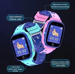 Смарт годинник дитячий Q18 з GPS трекером, двосторонніми дзвінками, камерою, прослушкою та українською мовою Чорний - мініатюра 3