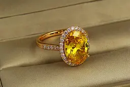 Кільце Xuping Jewelry малинки із жовтим каменем 1,7 см р 16 золотисте - мініатюра 2