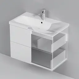 Тумба з умивальником Am.Pm Gem підвісна 75 см білий MGA-FHX07522WG-WCC0752WG, Білий - мініатюра 6