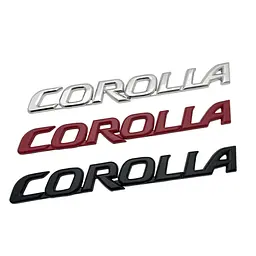 Емблема напис Corolla для Toyota Чорна 177х22 мм метал на скотчі (Завод) - мініатюра 2