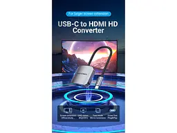 Перехідник Vention Type-C - HDMI 0.15 m (TDEHB) - мініатюра 4