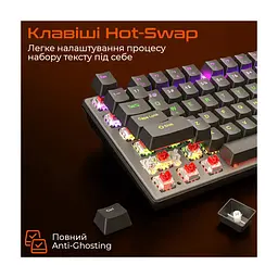 Клавіатура Meetion MK008 Pro USB Type-C Black (MT-MK008Pro-W-RUA) - мініатюра 4