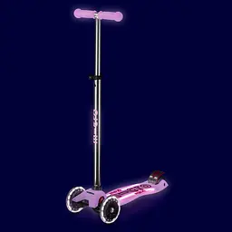 Самокат дитячий Micro Maxi Deluxe Glow LED Plus 3-колісний сяйнисто-пурпуровий (MMD378) - мініатюра 8