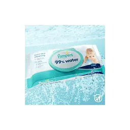 Дитячі вологі серветки Pampers 99 Water 60 шт х 18 пачок (1080 шт) (8006530116374) - мініатюра 3