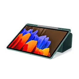 Чохол SlimTPU S-Pen holder Samsung Galaxy Tab S10 FE 10.9/S9/S9 FE 11" Темно-зелений - мініатюра 3