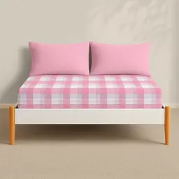 Простирадло Cosas на резинці фланель 80х160 amethyst tartan, рожевий (Flannel_AmethystTartan_80x160x20) - мініатюра 3