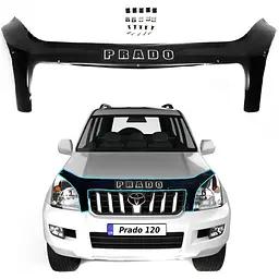 Дефлектор капота мухобойка Toyota Land Cruiser Prado 120 2003-2008 Євро Кріплення (Vip-Tuning) TYA24