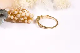 Каблучка з жовтого золота з чорним каменем 18 K-0251 - мініатюра 4