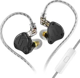 Навушники KZ ZS10 Pro X з мікрофоном чорні