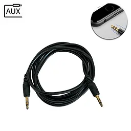 AUX кабель в машину 1,4м чорний, провід аукс для авто Mini Jack 3.5мм - Mini Jack 3.5мм - мініатюра 2