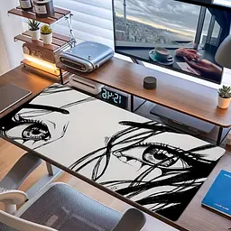 Килимок для миші та клавіатури "Deep Eyes" 90×40 см, Сірий - мініатюра 3