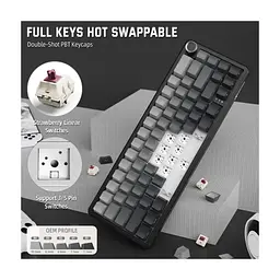 Клавіатура Attack Shark X66 RGB Wireless/Bluetooth/USB UA Moonlit Night (X66MN_AS) - мініатюра 7
