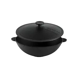 Сковорода Brizoll чавунна WOK з чавунною кришкою 4,7 л 300х103 мм (W30-1) - мініатюра 1