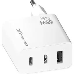 Зарядний пристрій Grand-X GaN 2xUSB-C + 1xUSB 65W PD3.0 QC4.0 AFC SCP FCP white (CH-990W) - мініатюра 2
