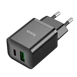Зарядний адаптер блок HOCO Founder charger N28 1USB і 1Type-C 20 W чорний