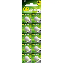 Батарейка GP ALKALINE Button Cell 1.5V A76F-U10 Лужні AG13, LR44 10 шт.