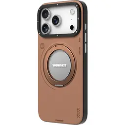 Чохол YoungKit Leather Case with Magnetic Ring для iPhone 17 Pro Max + Magnetic Stand 360° Brown [167767] - мініатюра 2