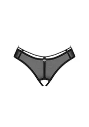 Трусики з відкритим доступом Obsessive Roxelia XL/ XXL чорний - мініатюра 5