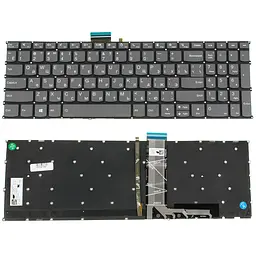 Клавіатура для ноутбука LENOVO (IdeaPad: 3-15 3-17 series) rus темно-сірий без фрейму підсвічування клавіш