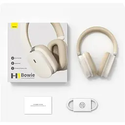 Бездротові навушники Baseus Bowie H1 Noise-Cancellation Wireless Headphones NGTW230202 Creamy-White - мініатюра 10