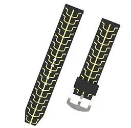 Силіконовий ремінець Primo Splint для годинника Samsung Gear S3 Classic SM-R770/Frontier RM-760 Black Yellow - мініатюра 4