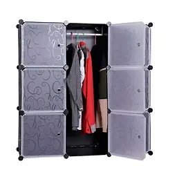 Шафа пластикова Storage Cabinet MP-39-61, 110x110x37 см, Black, Box