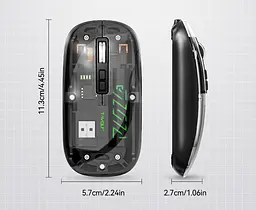 Комп'ютерна миша T-WOLF X11 беспроводная, бесшумная с аккумулятором 2,4G+Bluetooth Black - мініатюра 3