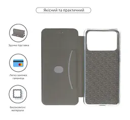 Чехол-книжка для Xiaomi Poco C40, G-Case, черный, кожаный чехол-книжка из экокожи (PU) и TPU, с магнитом, с подставкой и вместительным кардхолдером, противоударный, защита всего корпуса, ArmorStandart (ARM62129) - мініатюра 3