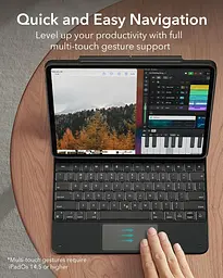 Захисний чохол для iPad Pro 12.9 з клавіатурою, магнітна підтримка, що легко встановлюється, вертикальні/підняті режими для iPad - мініатюра 5