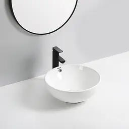 Умивальник накладний Mixxus Premium Ellipse-0205 430x430x175 мм з переливом MP6530, Білий - мініатюра 5