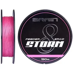 Шнур Brain Storm 8X 150 m 0.18 mm 27lb/12.2 kg Рожевий (1013-1858.51.92)