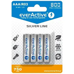 Акумулятор everActive AAA/HR03 Ni-MH 800mAh BL 4 шт. (EVHRL03-800)