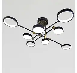 Сучасна чорно-золота LED люстра на 8 плафонів Artlight P537/8BK для вітальні та кабінету - мініатюра 5