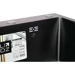 Мийка для кухні Lidz Handmade H5050B інтегрована PVD 3.0/1.0 мм Brushed Black (LDH5050BPVD43619) - мініатюра 5
