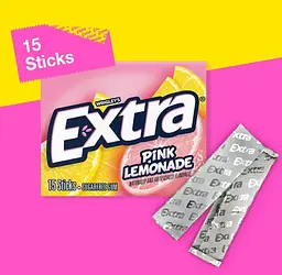 Жувальна гумка Extra Pink Lemonade Sugar Free Chewing Gum 15 стіків - мініатюра 3