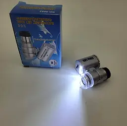 Кишеньковий мікроскоп лупа 60x кратність з LED та ультрафіолетовим підсвічуванням Elite MG 9882 - мініатюра 7
