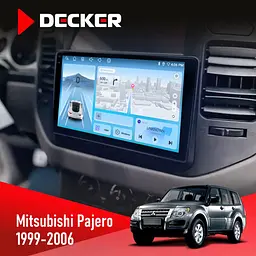 Штатна магнітола Mitsubishi Pajero 1999-2006 Wood Decker D9-010 6x128, DSP, 4G, 2K Decker (НФ-00006803)