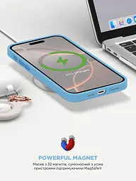 Силиконовый чехол с MagSafe для Apple iPhone 16 Pro, ICON2 MagCase, голубой, противоударный, панель с мягкой подкладкой, защита всего корпуса, поддержка беспроводной зарядки, совместим с защитными стеклами и пленками, ArmorStandart (ARM80193) - мініатюра 9