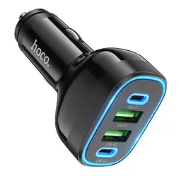 Автомобільний зарядний пристрій Hoco NZ11 2USB/2Type-C PD 72W чорний - мініатюра 5