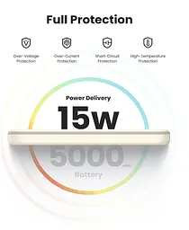 Акумулятор портативний Ugreen PB560 5000mAh MIni Magnetic Wireless 15W бежевий - мініатюра 6