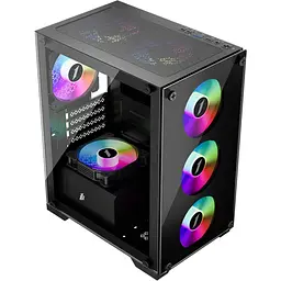 Корпус 1stPlayer X2-M-BK-4F1 Black [134424] - мініатюра 4